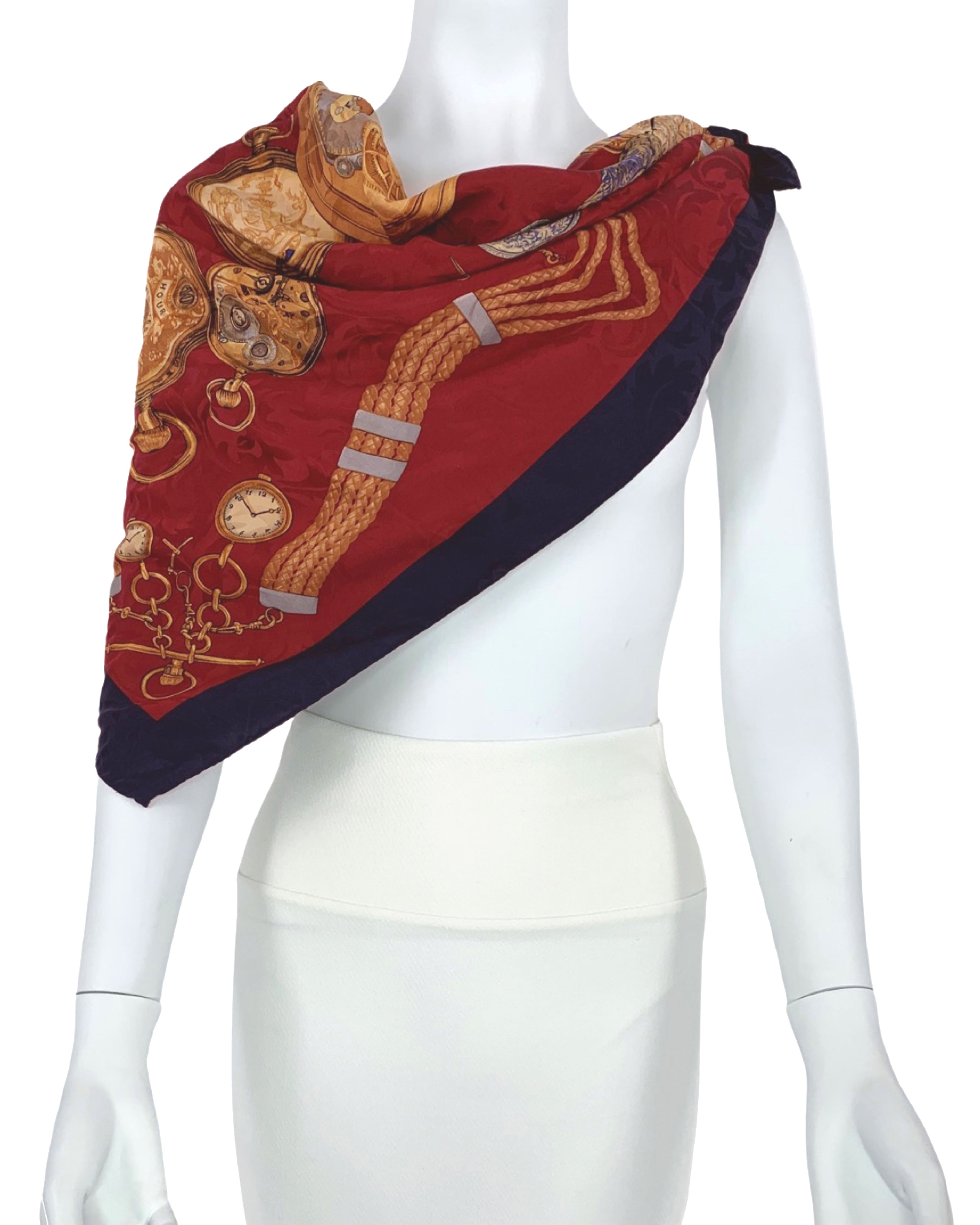 Elegant Clock and Watch Scarf