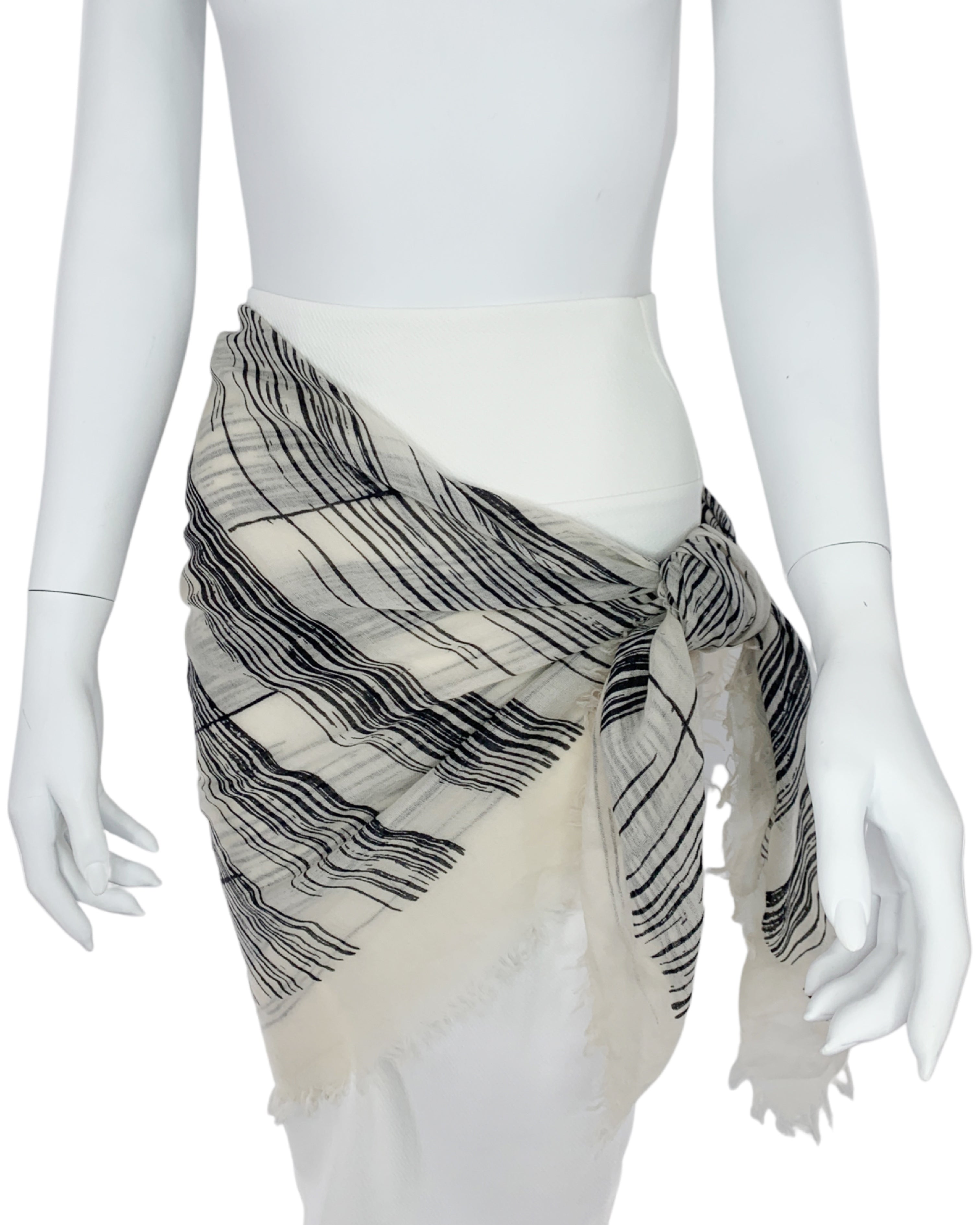 Contemporary Handknit Graphic Line Scarf