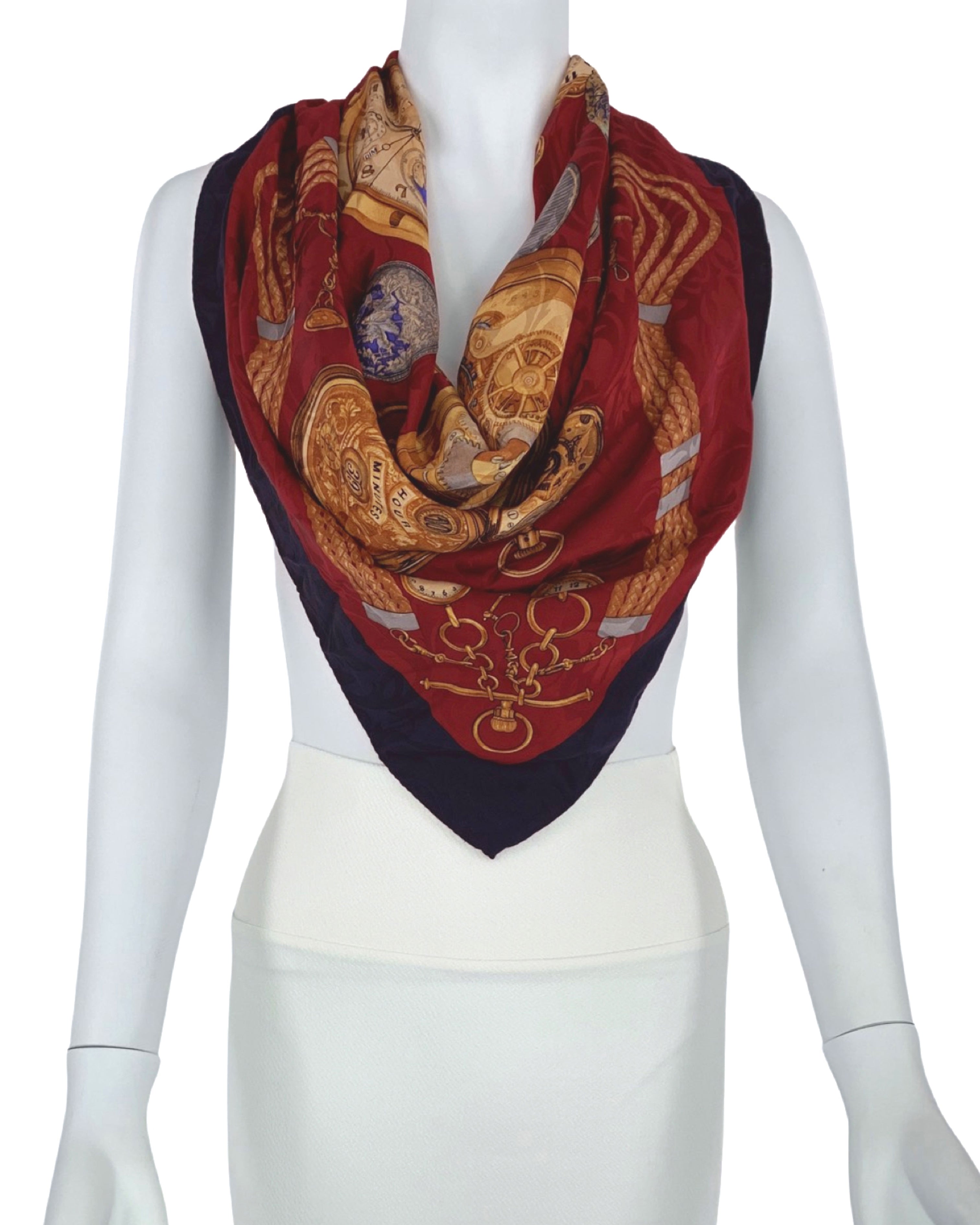 Elegant Clock and Watch Scarf