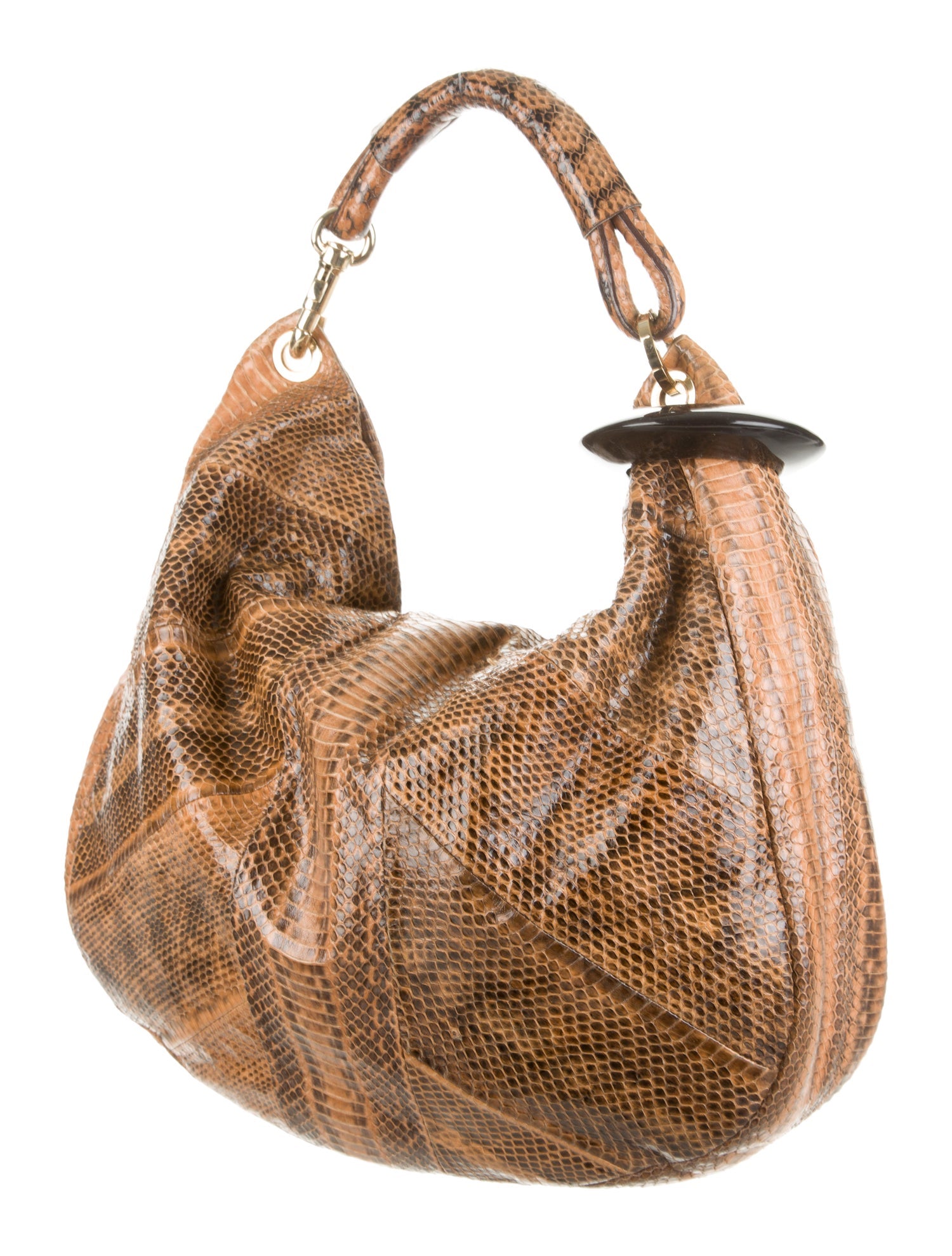 Astars Tan Snakeskin Saba Hobo by Jimmy Choo