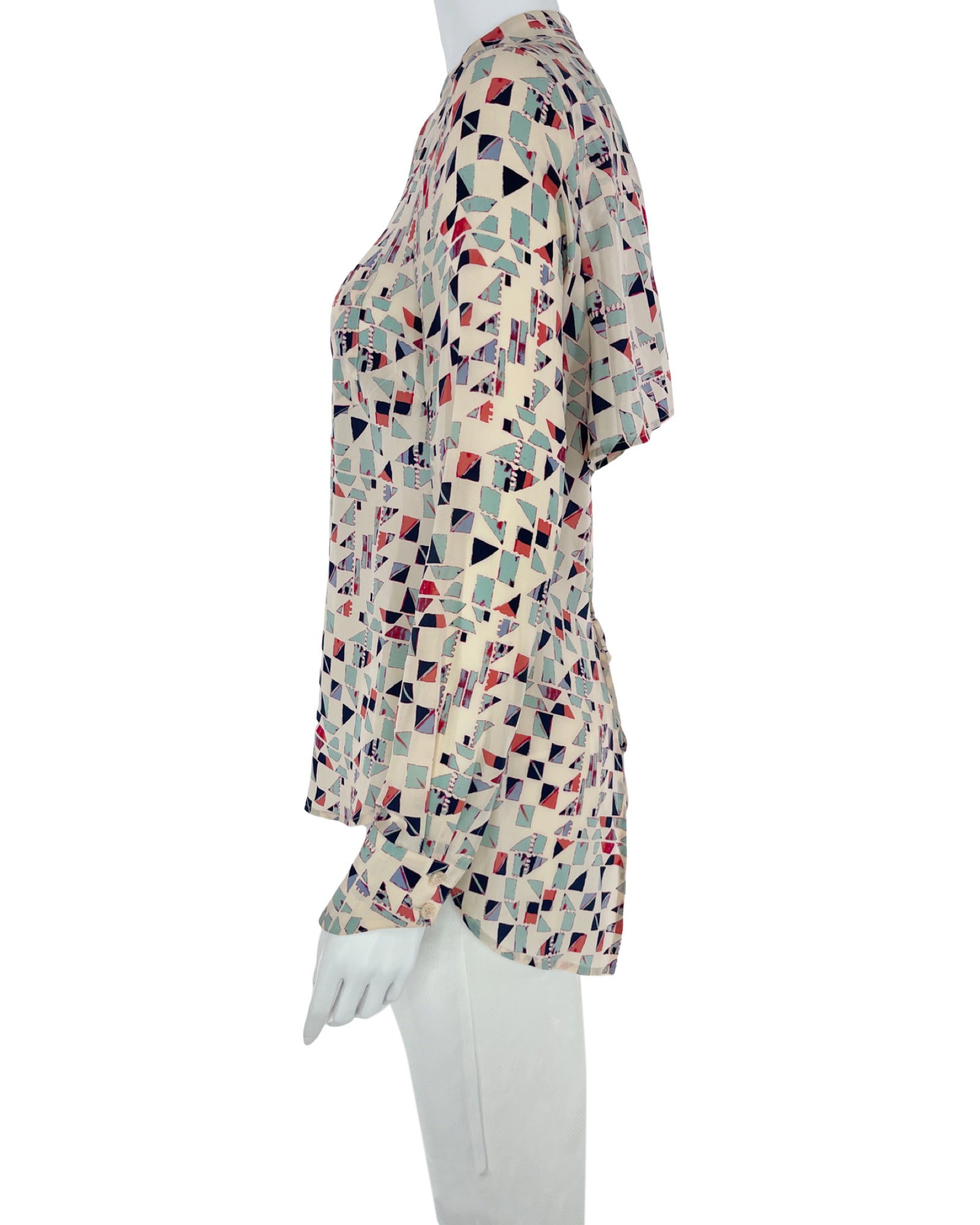 geometric print blouse