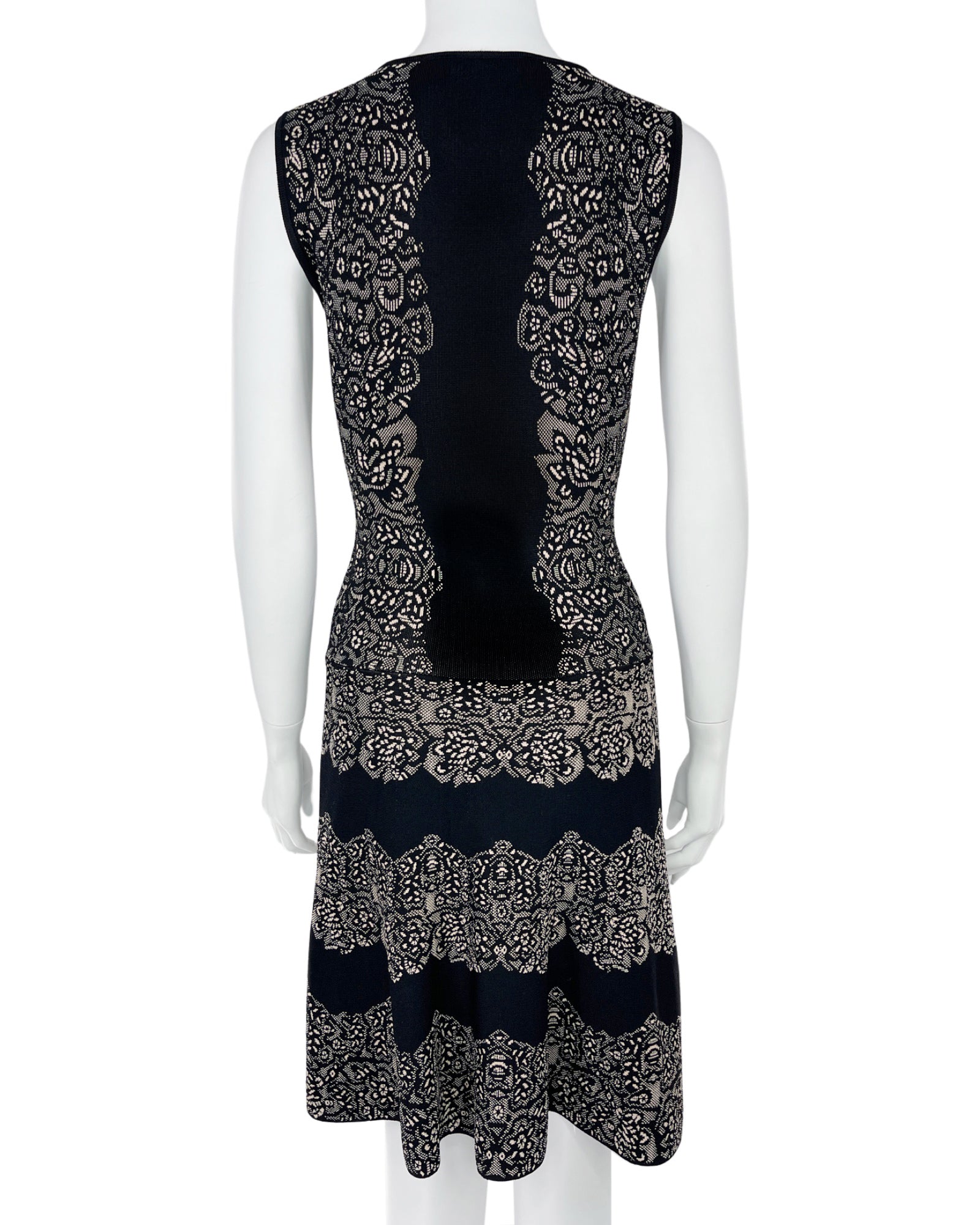 beige and black dress