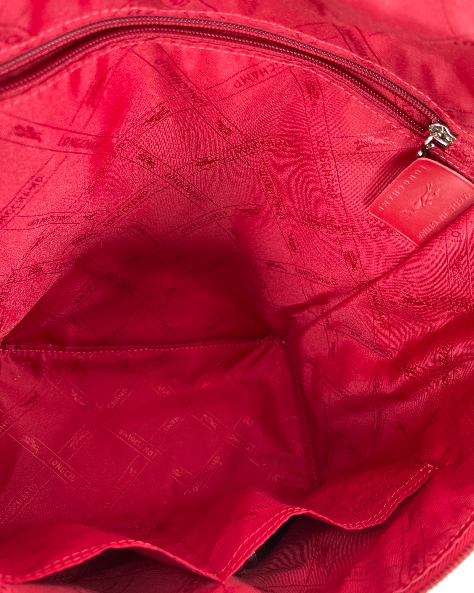 Longchamp Le Foulonne Red Leather Backpack