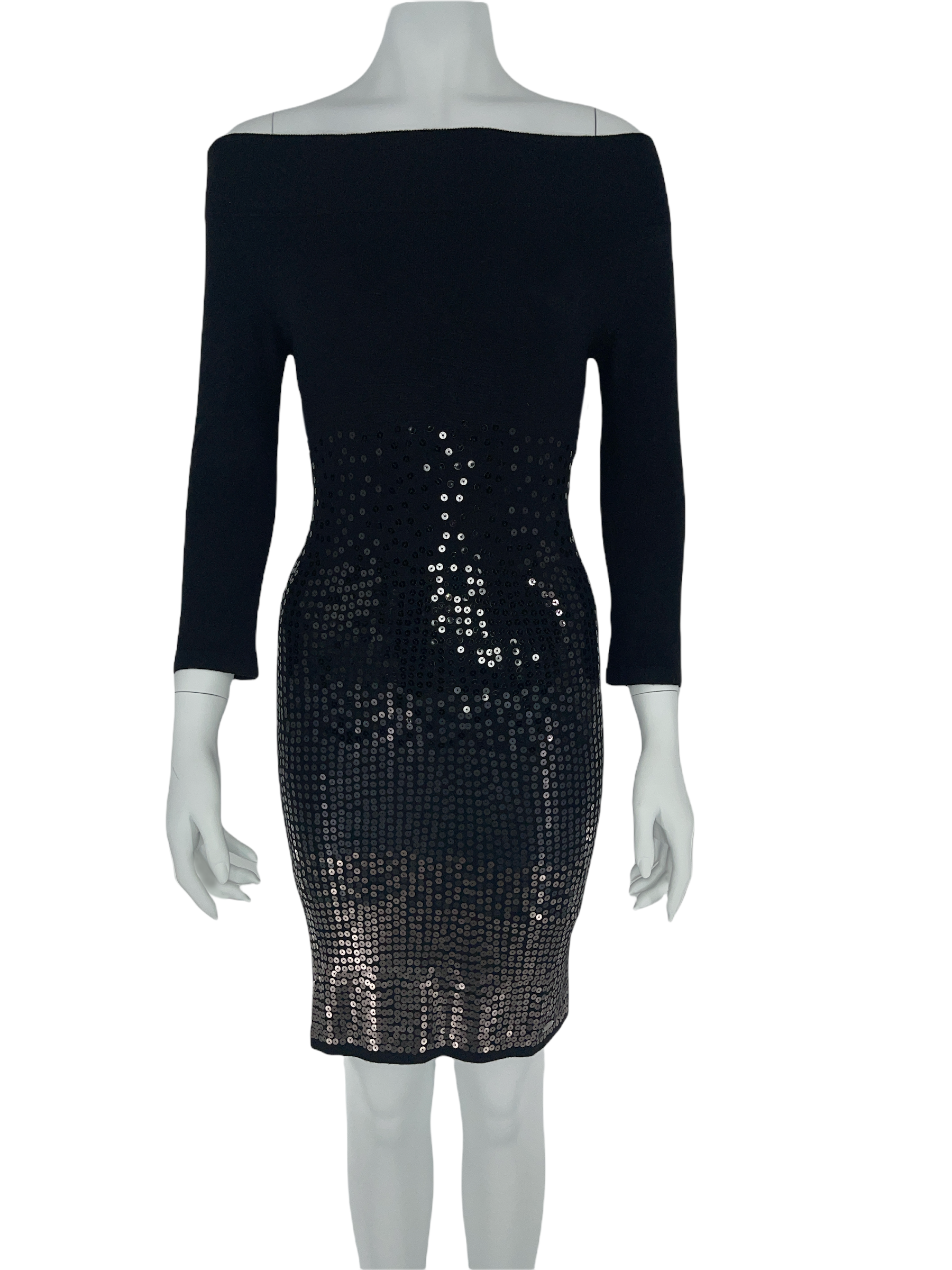 Guess Black Sequin Bodycon Dress