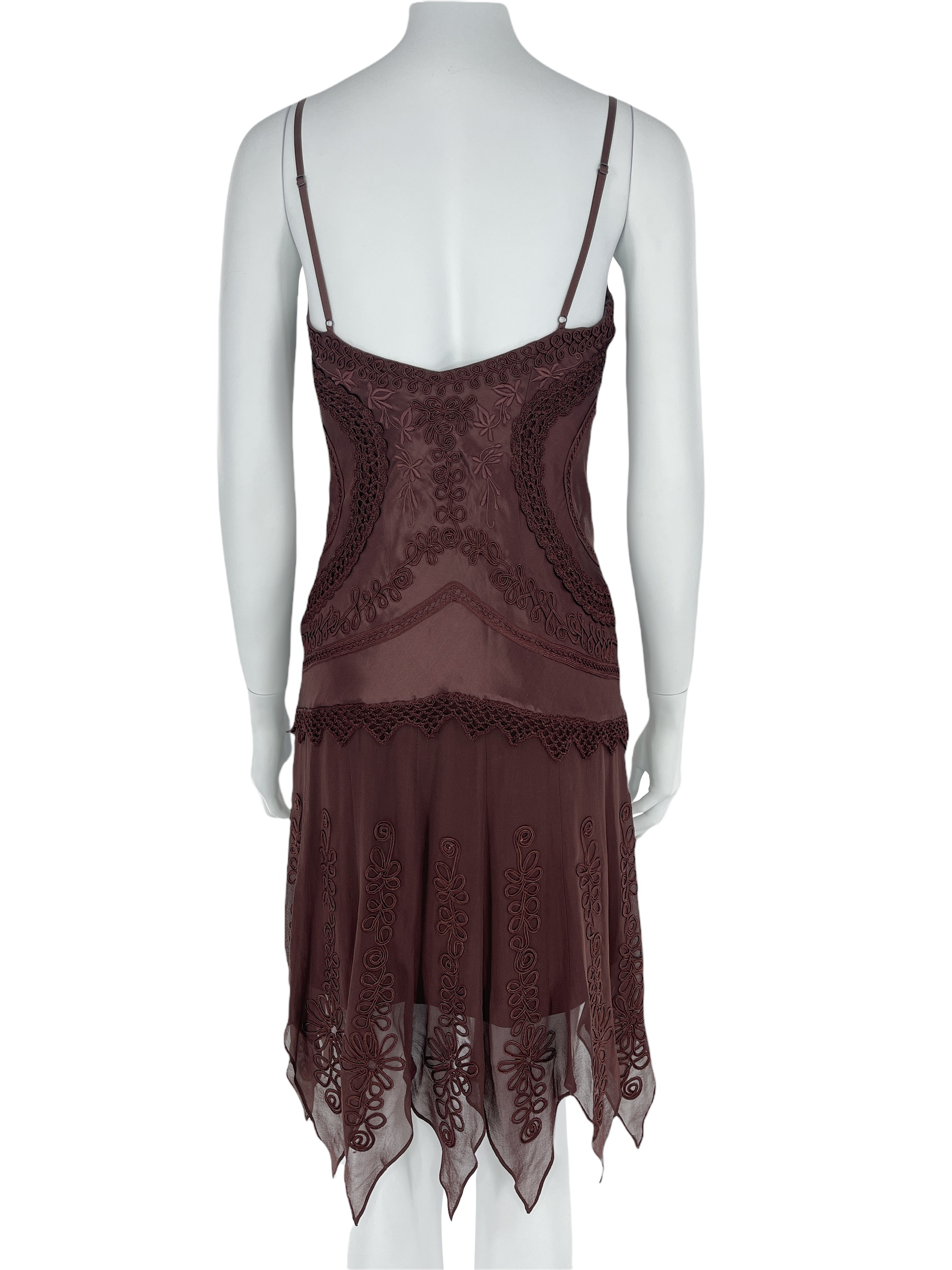 Sue Wong 100% Silk Burgundy Cocktail Dress