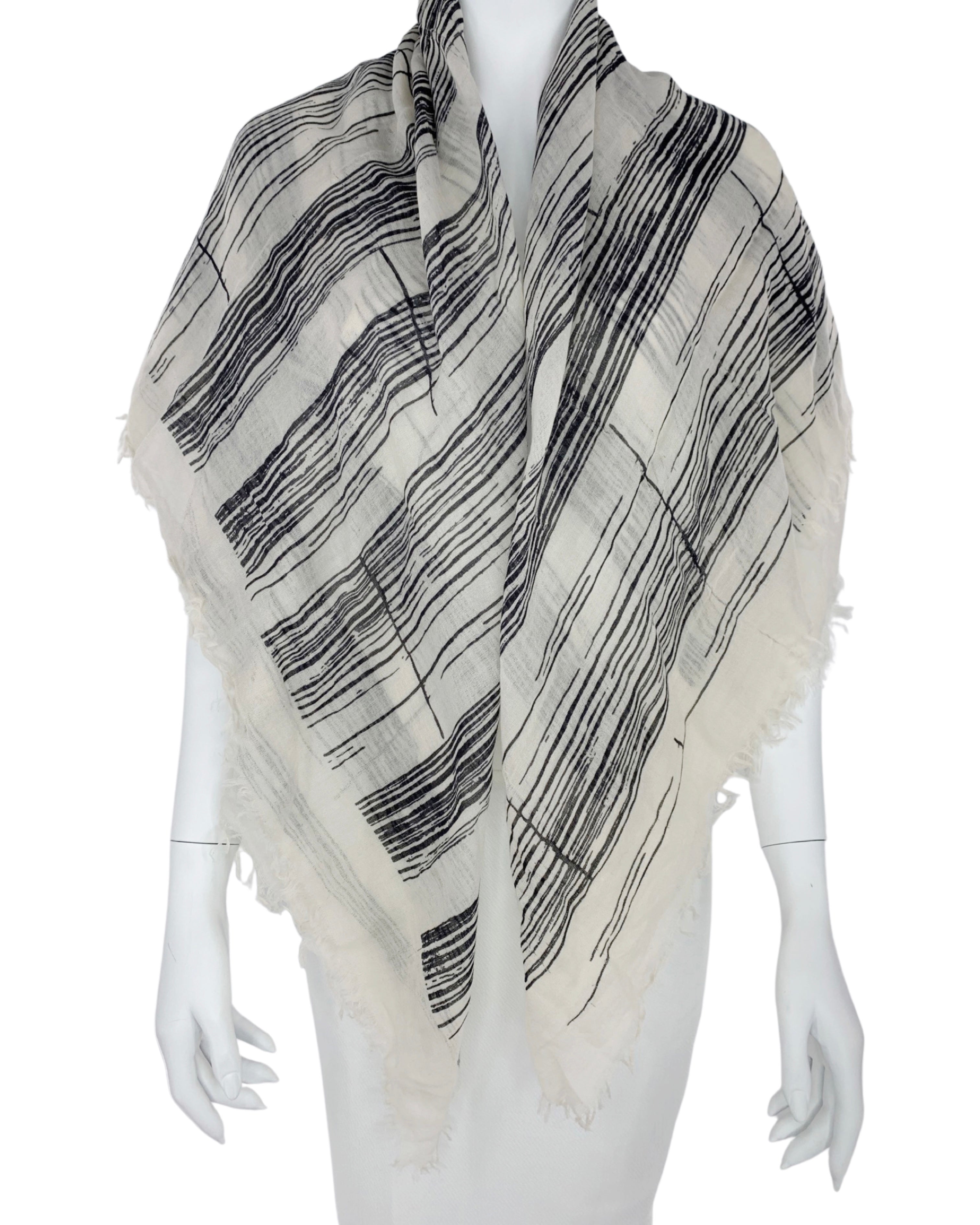 Contemporary Handknit Graphic Line Scarf