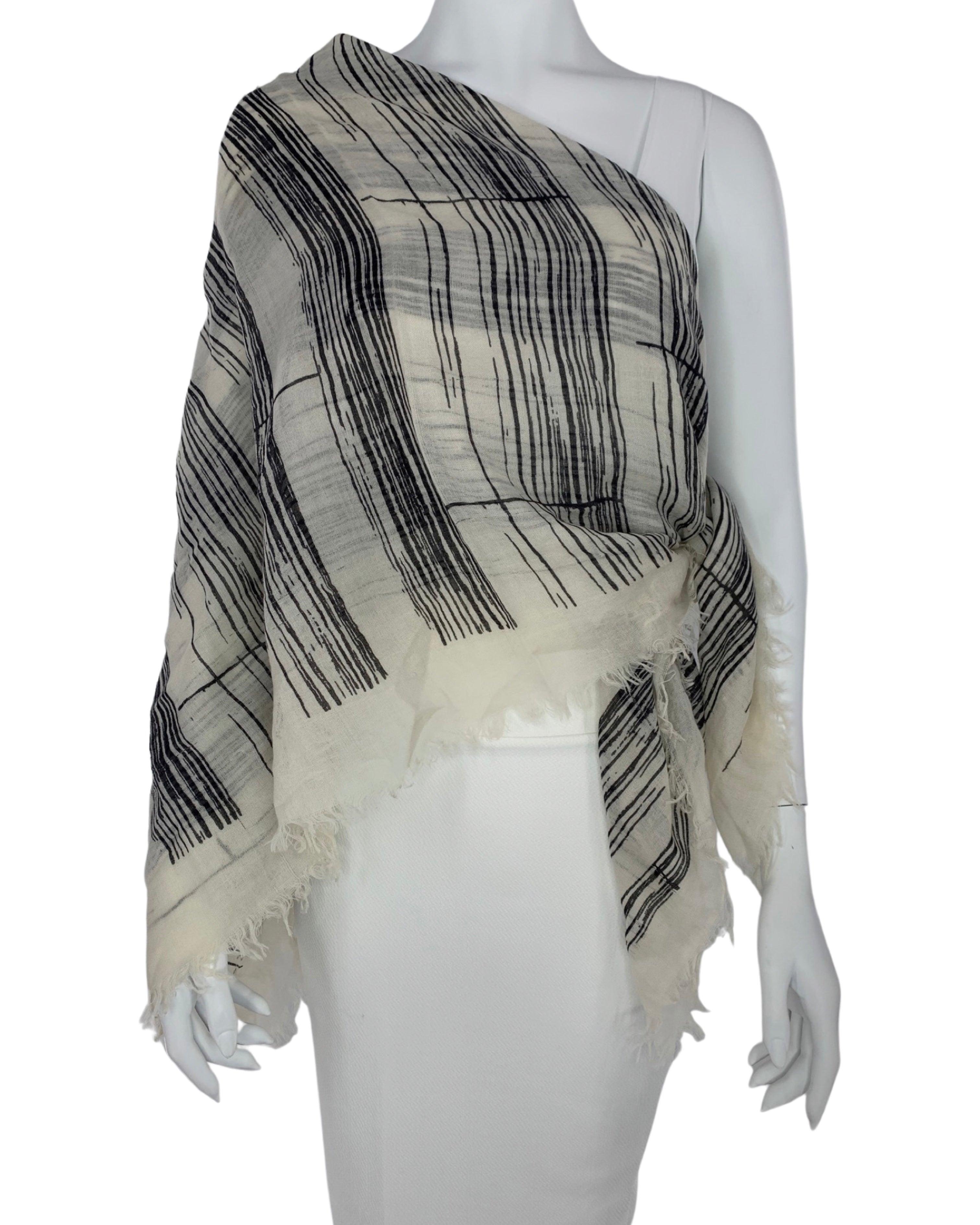 Contemporary Handknit Graphic Line Scarf