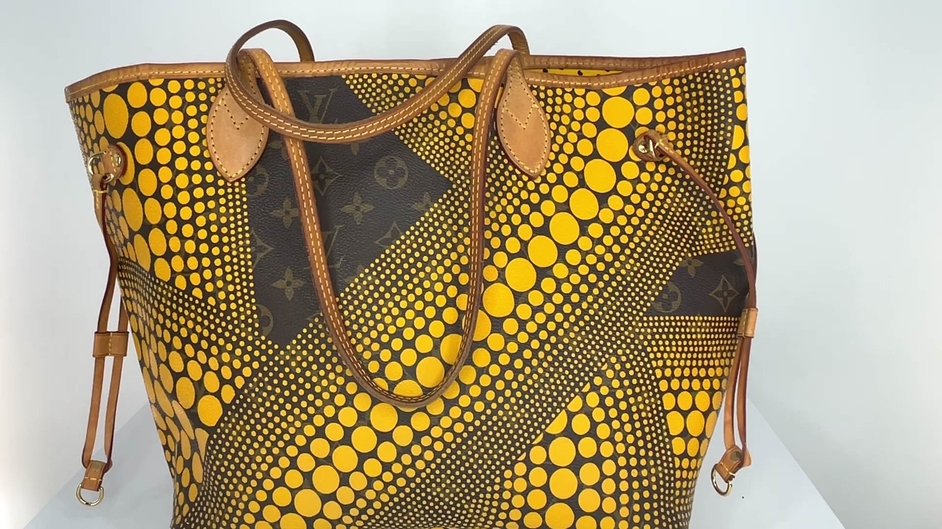 Louis Vuitton Yayoi Kusama Neverfull limited edition yellow tote bag handbag