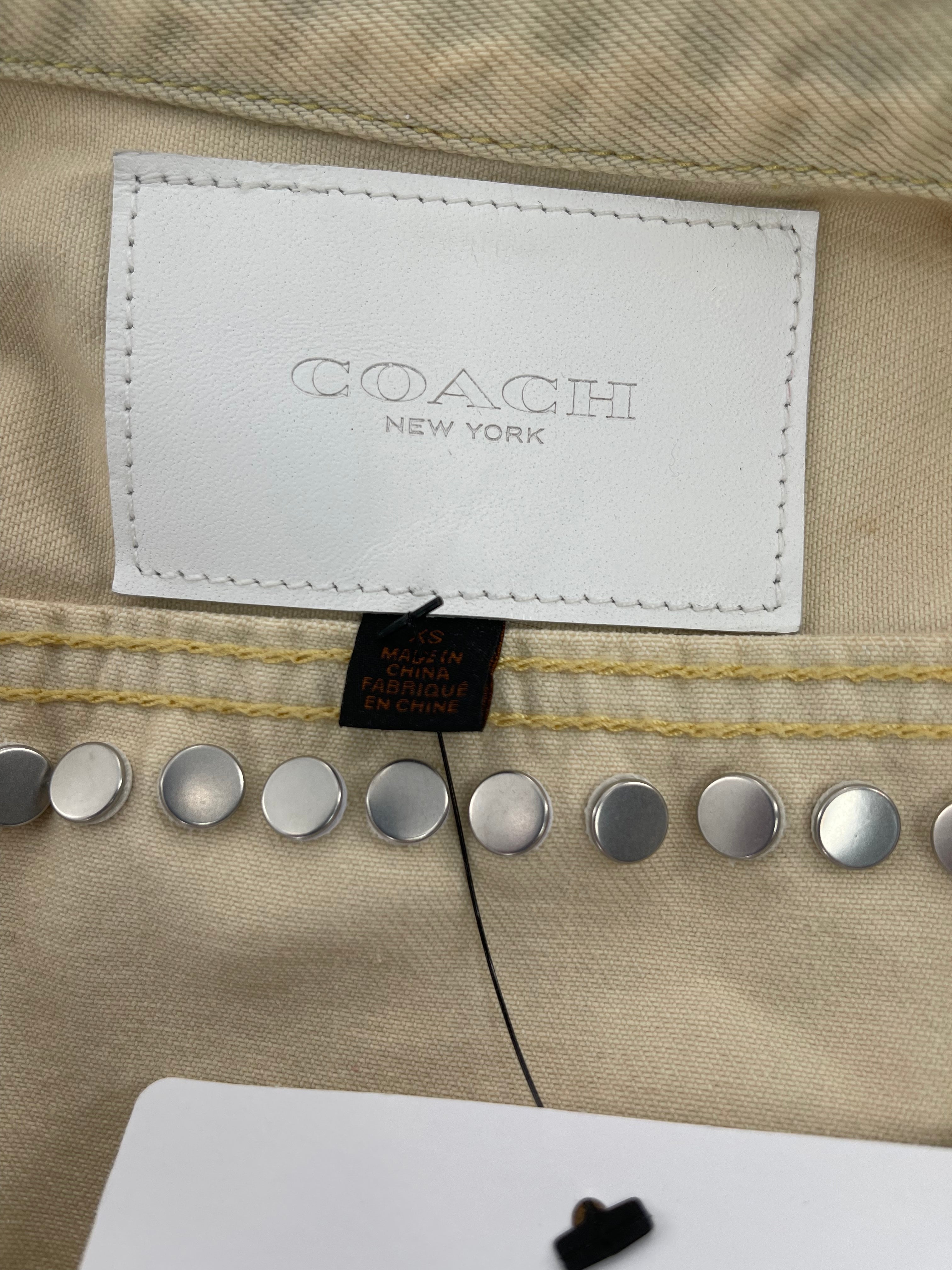 Coach 100% Cotton Beige XS Coach Jacket - Good Condition, Pre