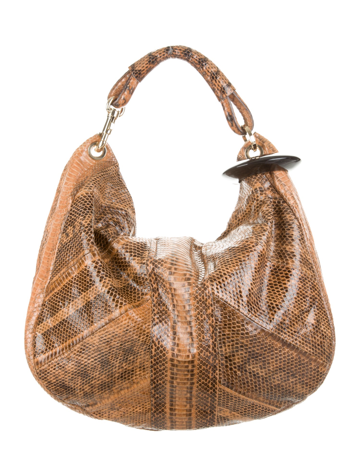 Astars Tan Snakeskin Saba Hobo by Jimmy Choo