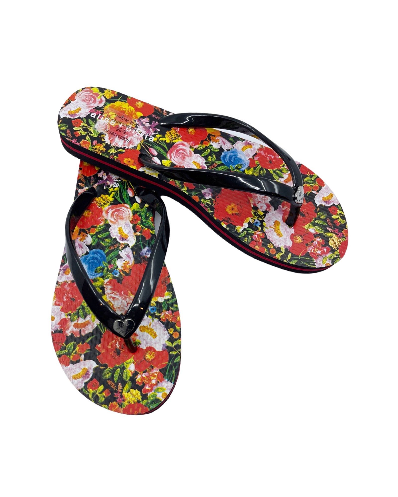 Alice and Olivia Eva Blooming Garden Flip Flops Retro Multicolor