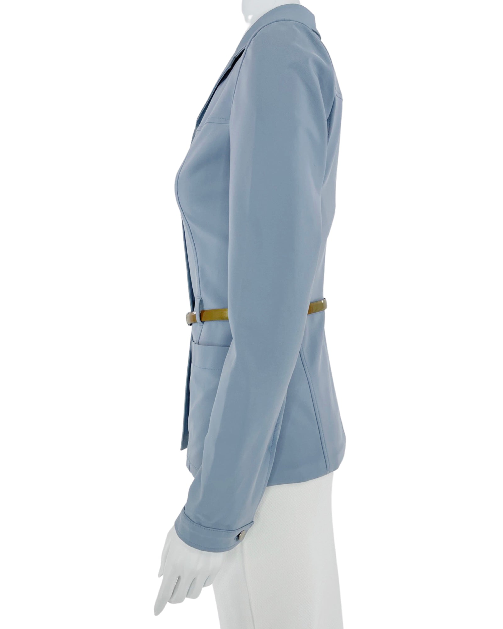 belted long sleeve jacket