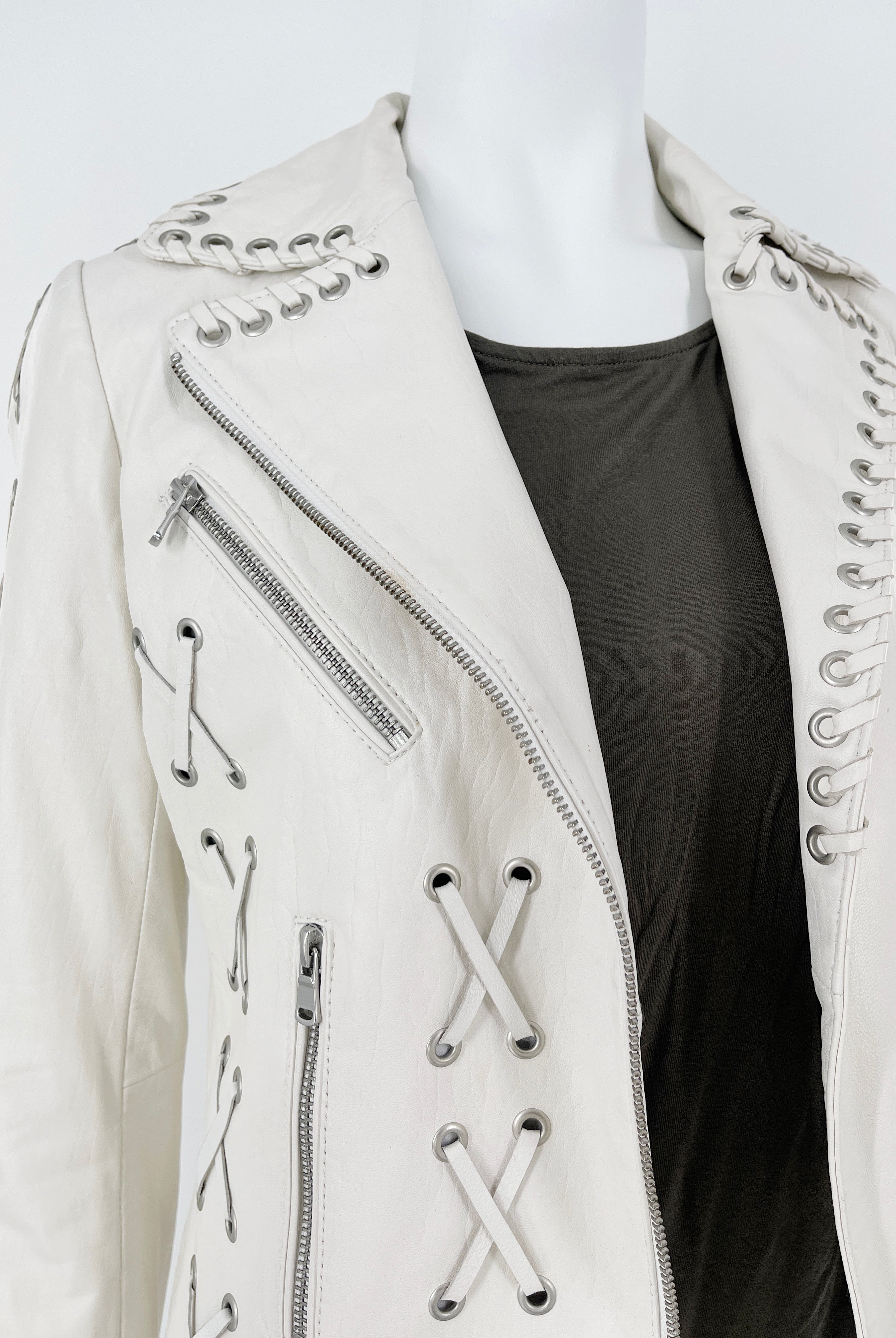 Amaryllis white leather jacket