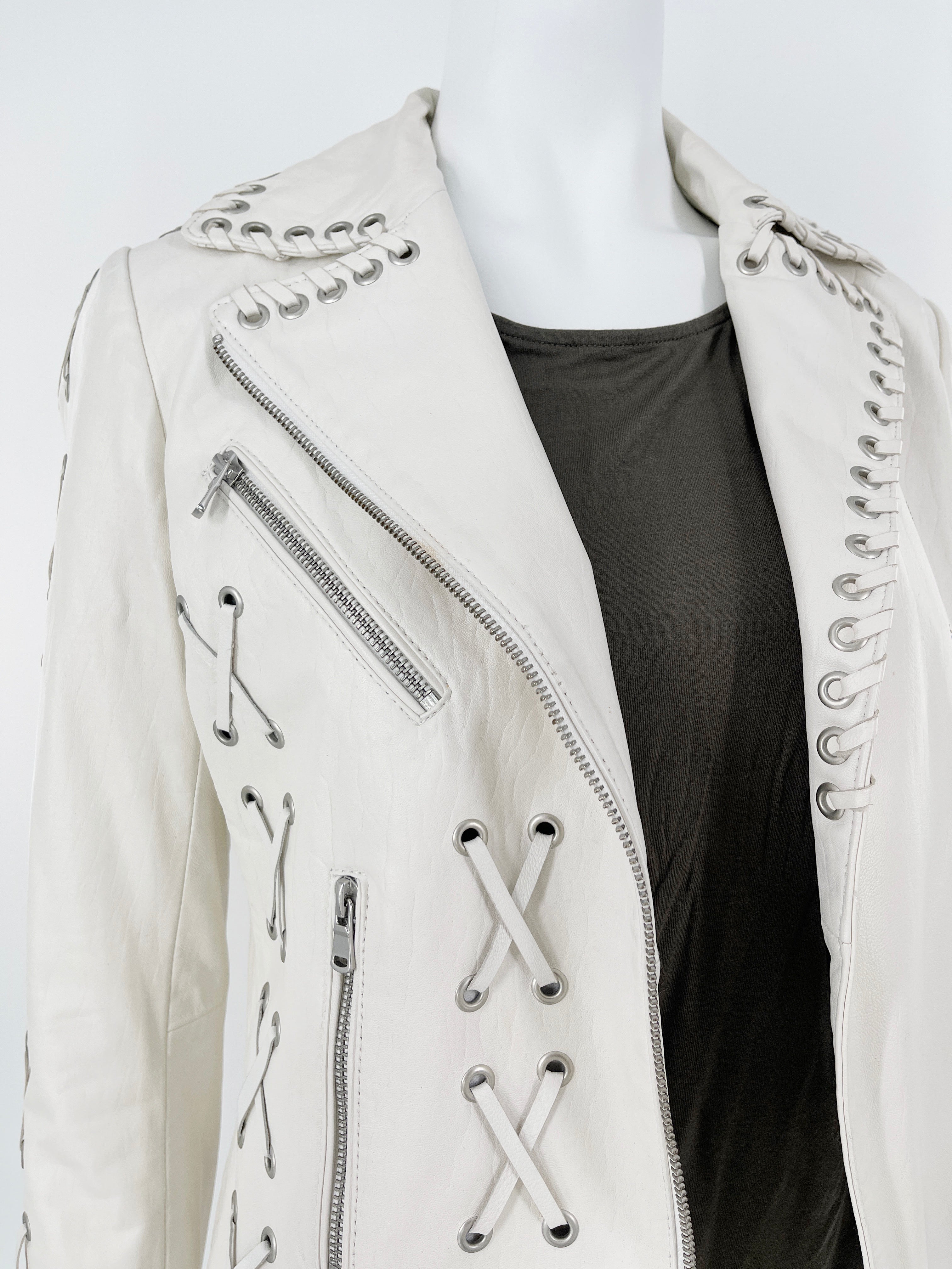 Amaryllis white leather jacket