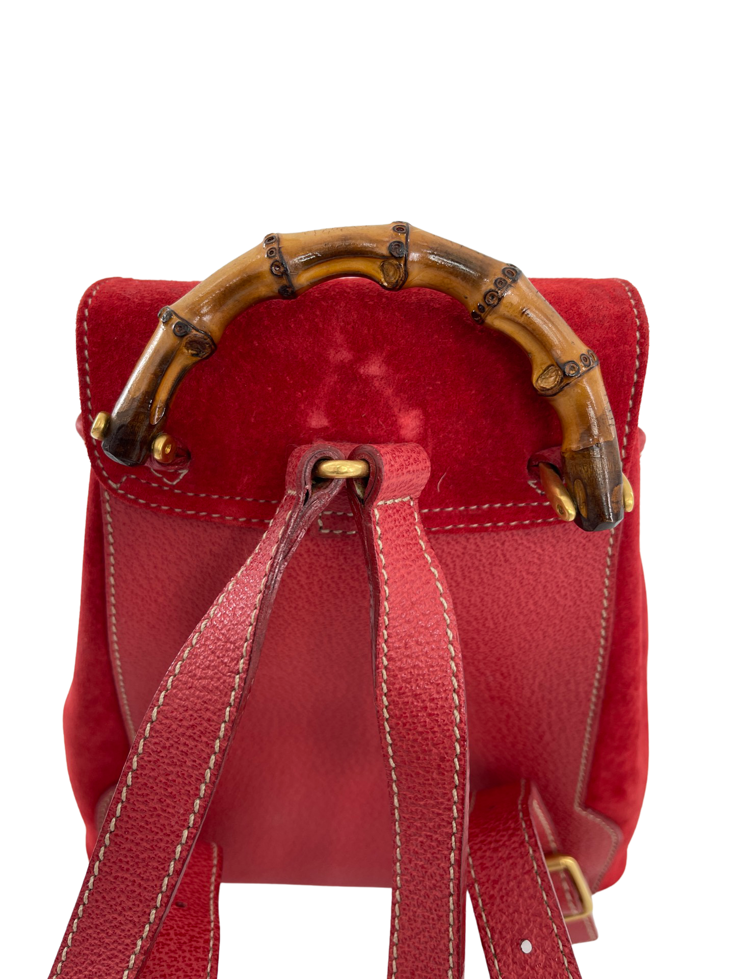 GUCCI Vintage Mini Bamboo Suede Backpack