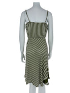 Olive green striped dress